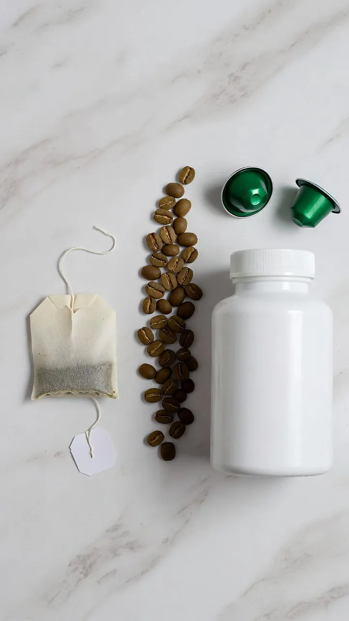 Bolsitas de café verde Pompadour junto a cápsulas de extracto concentrado de café verde comparando precio y dosis