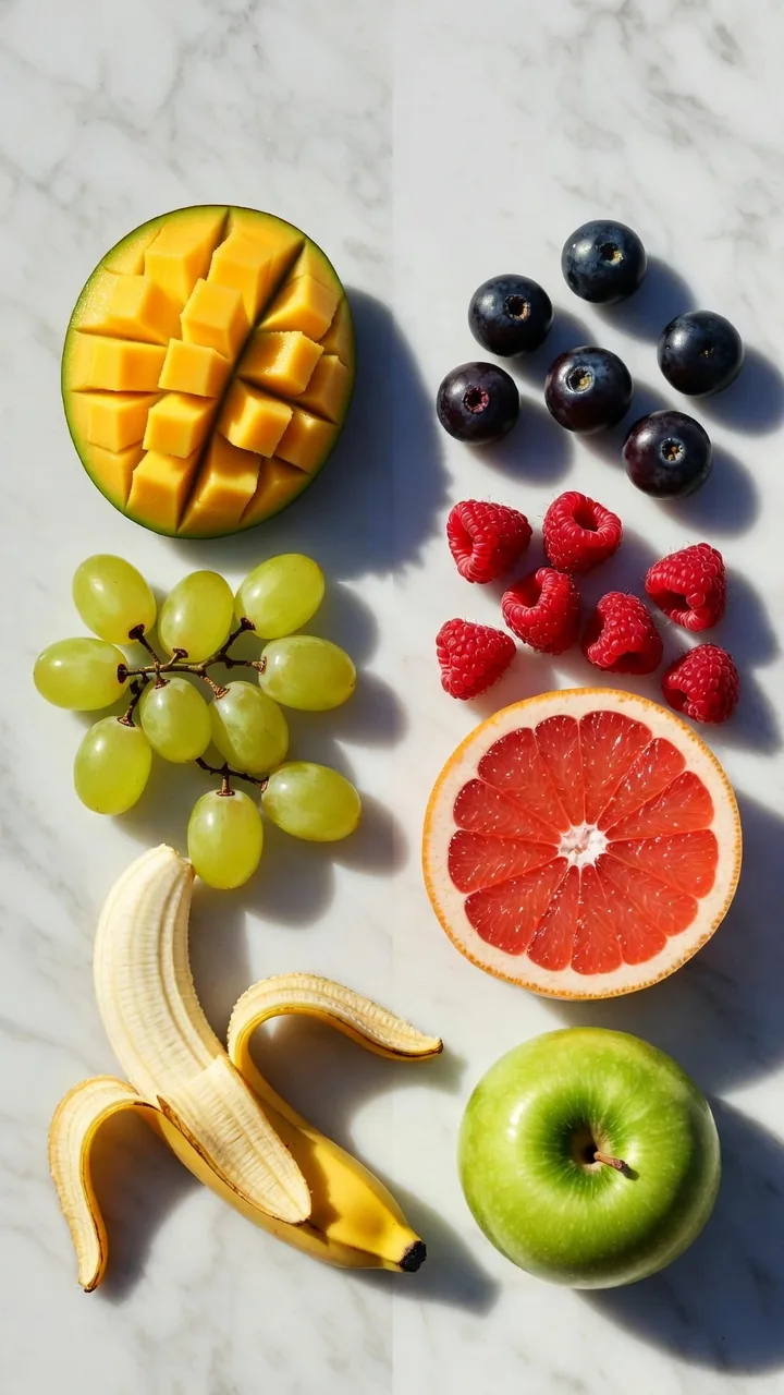 Comparativa visual de frutas para adelgazar con sus propiedades y contenido en fibra